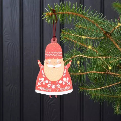 Wooden Father Christmas Decoration