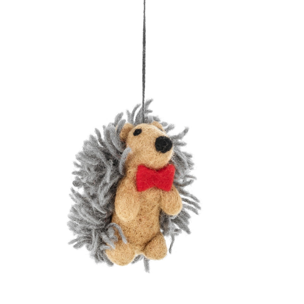 Handmade Felt Hedgehog Hanging Decoration