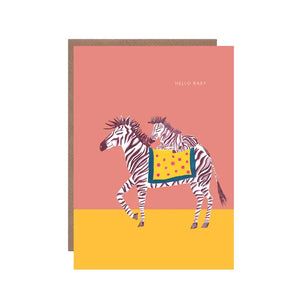 'Zebra with Foal' New Baby Greetings Card