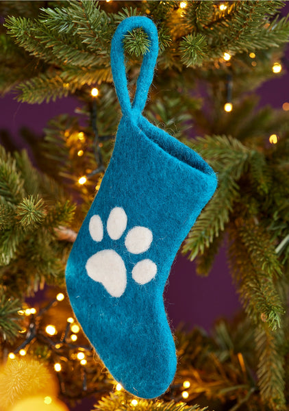 Felt Paw Mini Stocking Decoration