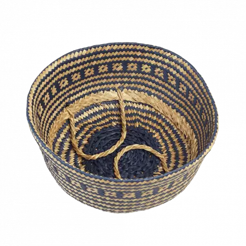 Small Navy Blue Seagrass Basket