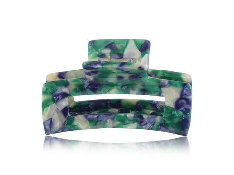 Blue & Green Resin Bulldog Hairclip