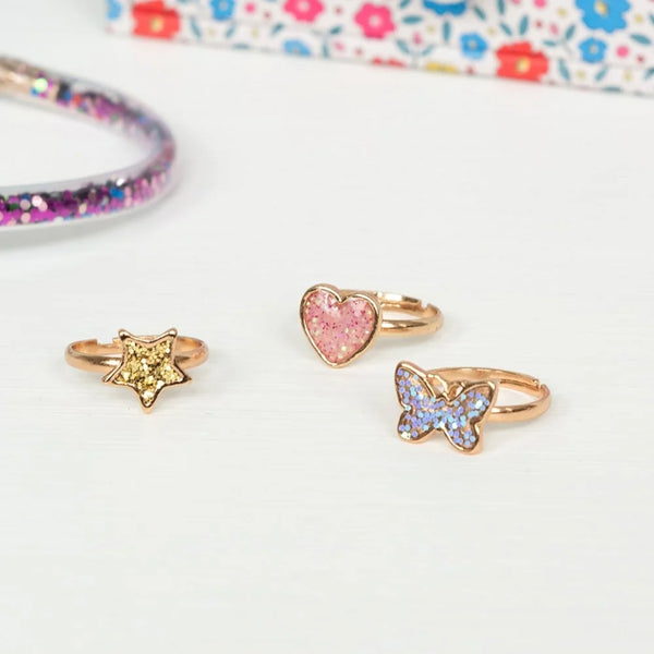 Glitter Rings (set of 3) - Fairies in the Garden