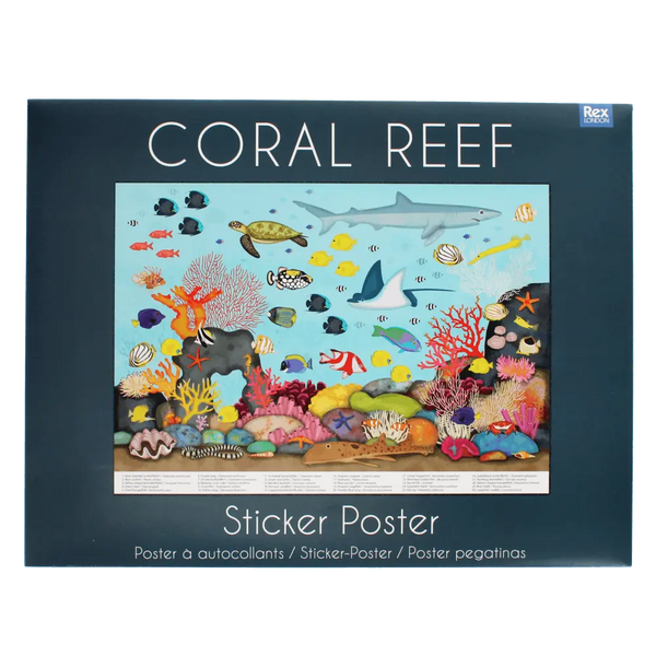Large Poster with Reusable Stickers - Coral Reef