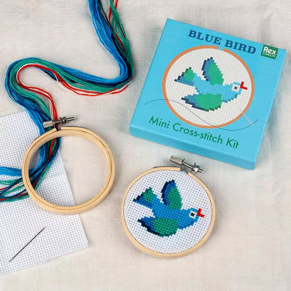 Mini Cross-Stitch Kit - Blue Bird