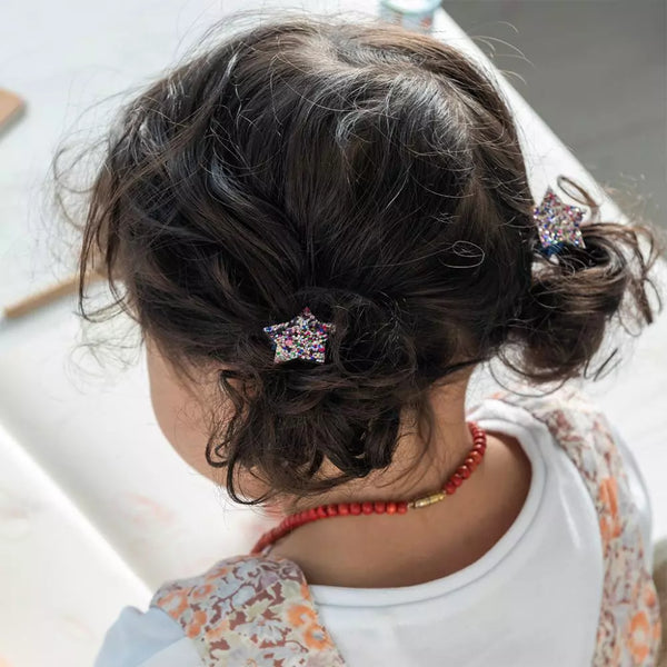 Star Glitter Hair Ties - Set of 4