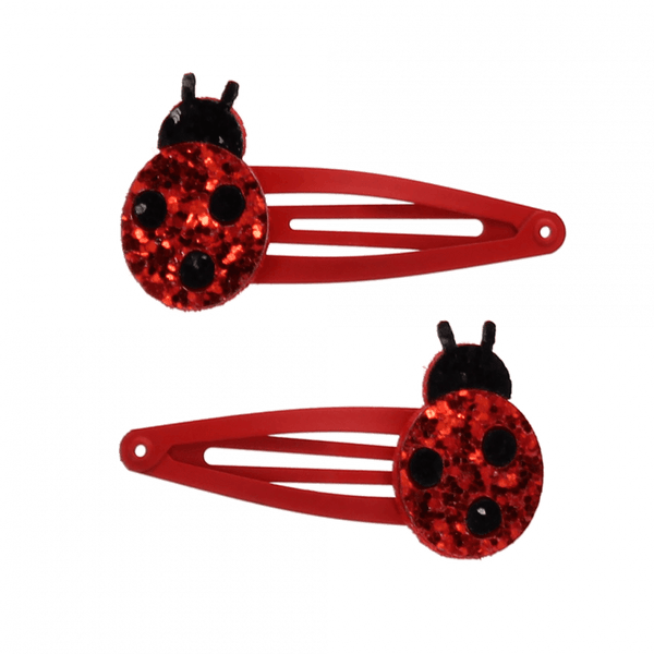 Glitter Hair Clips (set of 2) - Ladybird