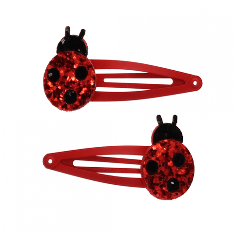 Glitter Hair Clips (set of 2) - Ladybird