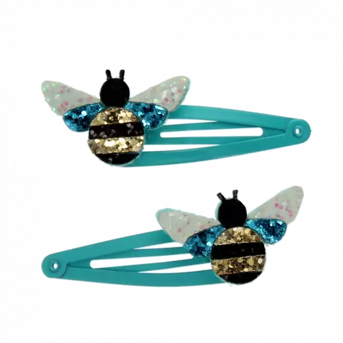 Glitter Hair Clips (Set of 2) - Bumblebee