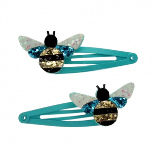 Glitter Hair Clips (Set of 2) - Bumblebee