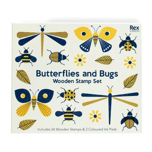 Wooden Stamp Set - Butterflies and Bugs