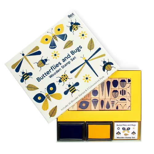 Wooden Stamp Set - Butterflies and Bugs