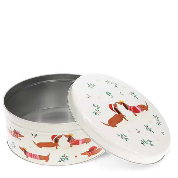 Festive Sausage Dog Storage Tin