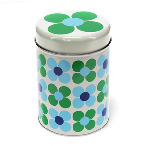 Canister Storage Tin - Blue & Green Daisy