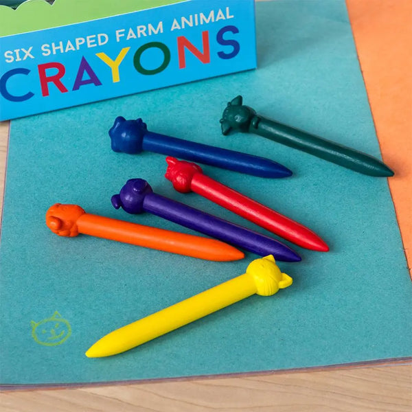 Animal Head Crayons - Set of 6