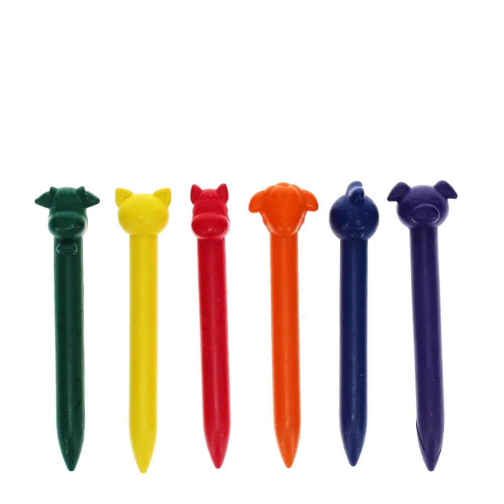 Animal Head Crayons - Set of 6