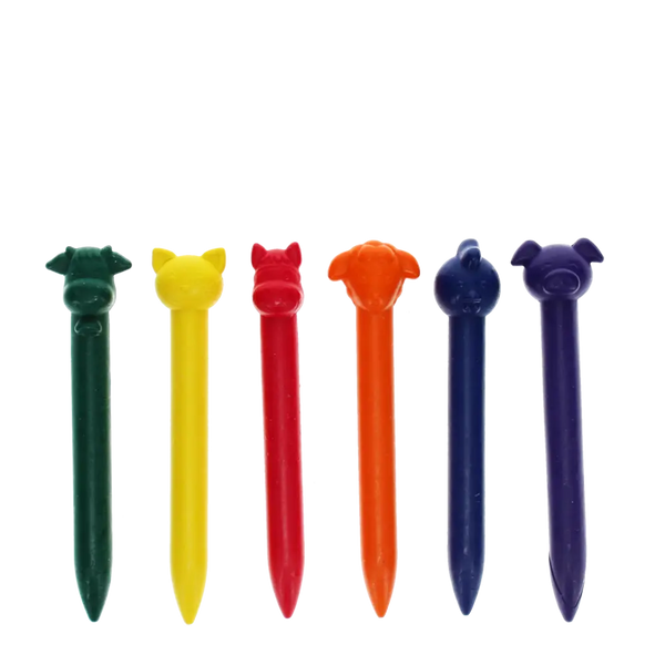 Animal Head Crayons - Set of 6