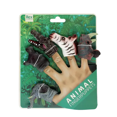 Animal Finger Puppets (set of 5) - Safari