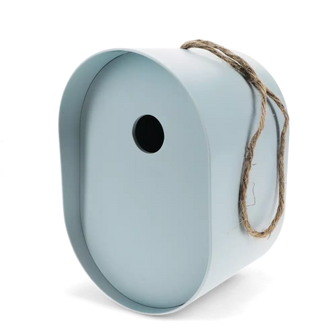 Blue Oval Bamboo Fibre Birdhouse