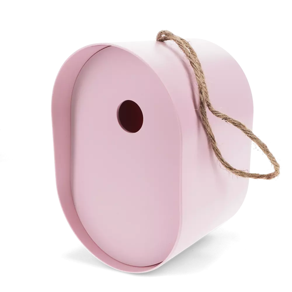 Pink Oval Bamboo Fibre Birdhouse