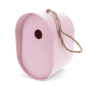Pink Oval Bamboo Fibre Birdhouse