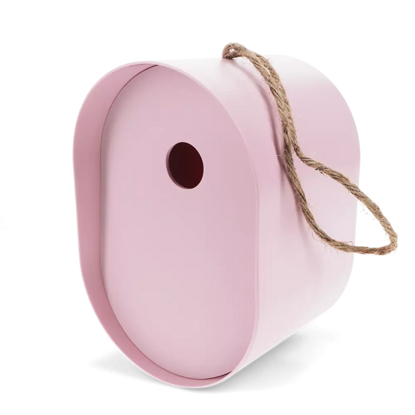 Pink Oval Bamboo Fibre Birdhouse