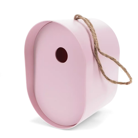 Pink Oval Bamboo Fibre Birdhouse