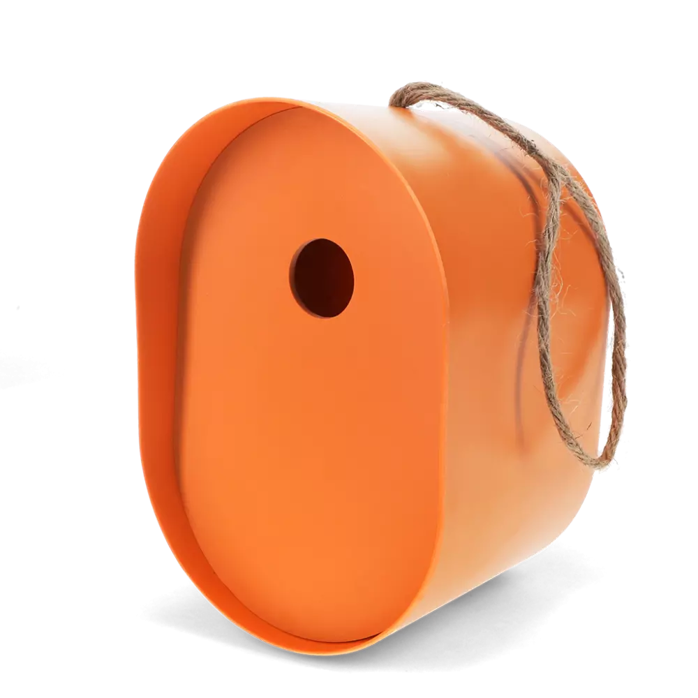 Orange Oval Bamboo Fibre Birdhouse