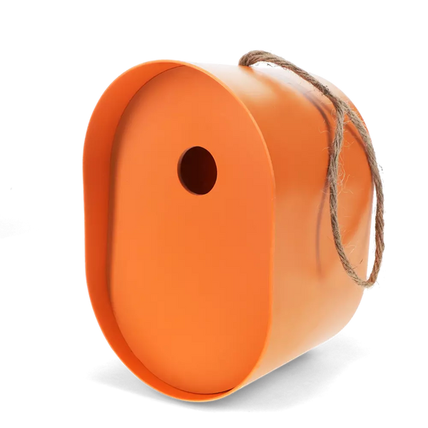 Orange Oval Bamboo Fibre Birdhouse