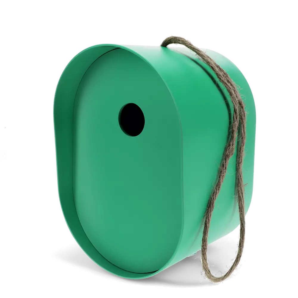 Green Oval Bamboo Fibre Birdhouse