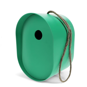Green Oval Bamboo Fibre Birdhouse