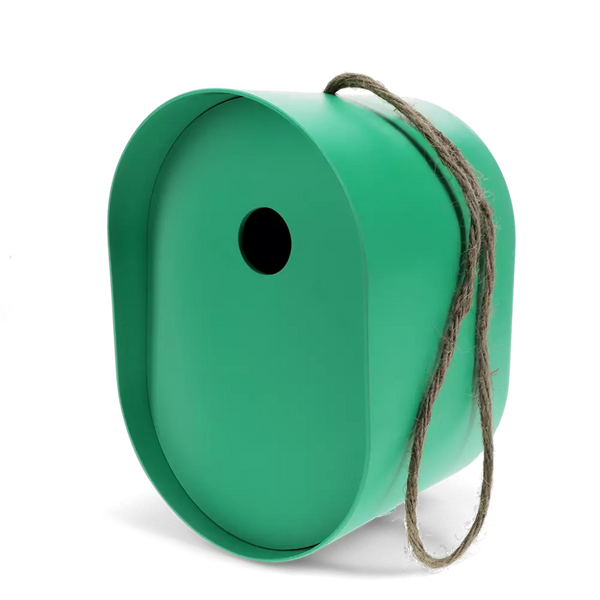 Green Oval Bamboo Fibre Birdhouse