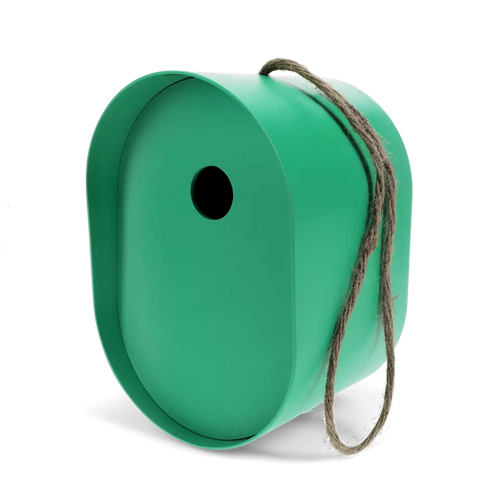 Green Oval Bamboo Fibre Birdhouse