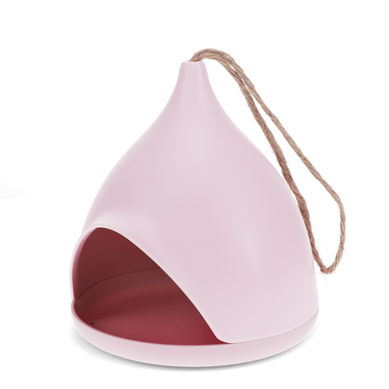 Pink Bamboo Fibre Bird Feeder