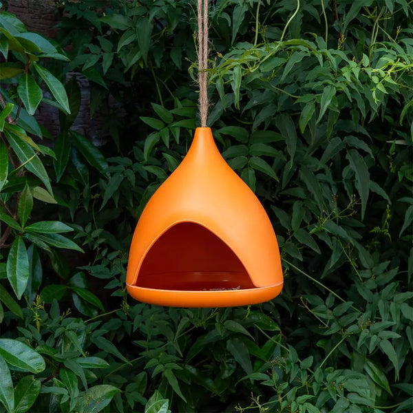 Orange Bamboo Fibre Bird Feeder