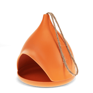 Orange Bamboo Fibre Bird Feeder
