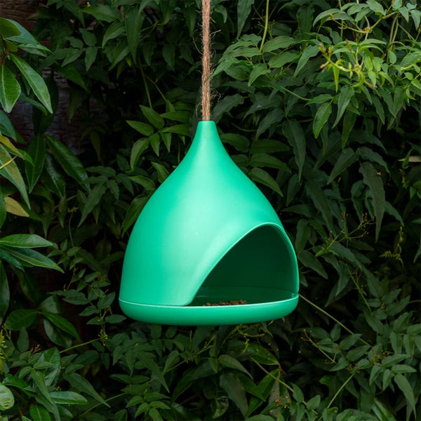 Green Bamboo Fibre Bird Feeder