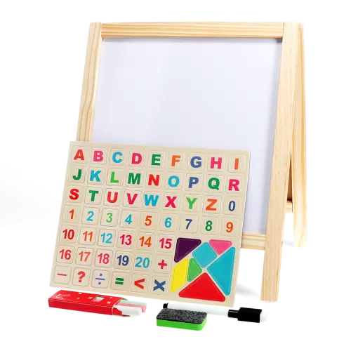 Tabletop Blackboard and Whiteboard Easel Set