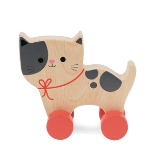 Wooden Push Along Toy Cat