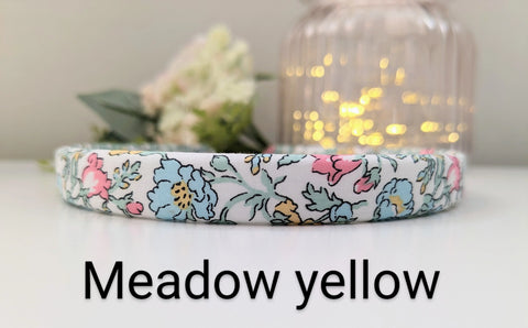 Liberty London Fabric Skinny Headbands - Spring Collection - Meadow Yellow