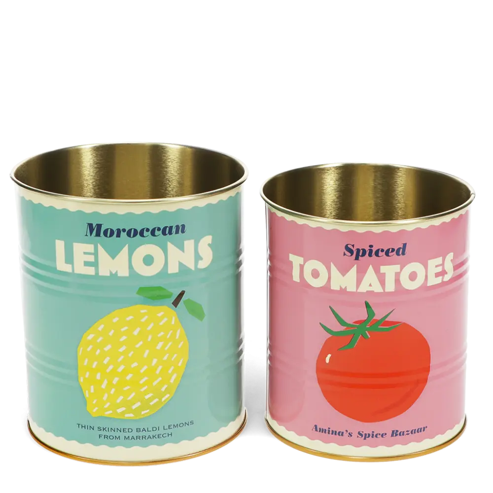 Medium Storage Tins (set of 2) -  Lemon & Tomato