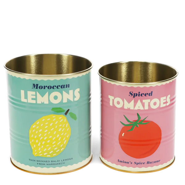 Medium Storage Tins (set of 2) -  Lemon & Tomato