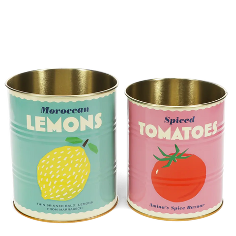 Medium Storage Tins (set of 2) -  Lemon & Tomato