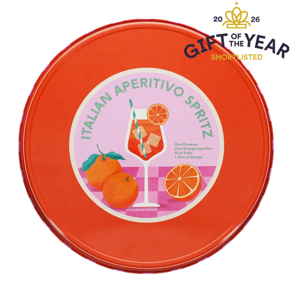 Round Metal Serving Tray - Aperitivo Spritz