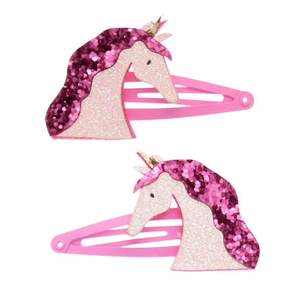 Glitter Hair Clips - Unicorn