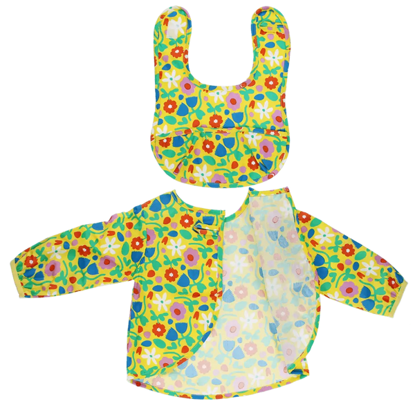 Messy Play Bib and Vest Set - Yellow Sunburst