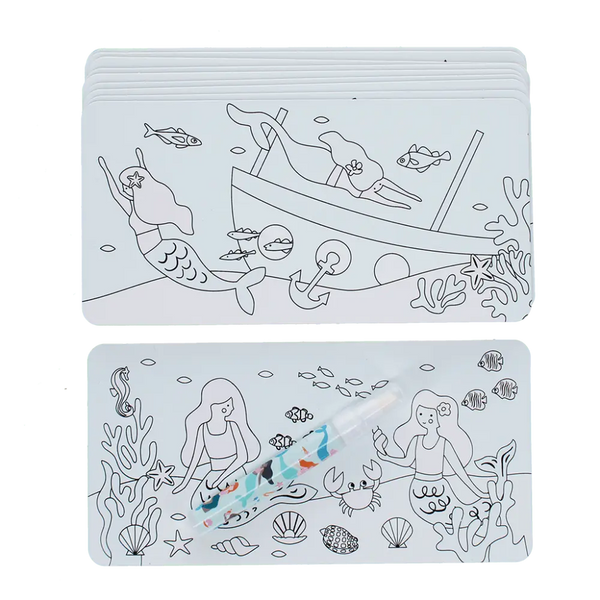 Magic Water Colouring Cards - Mermaids