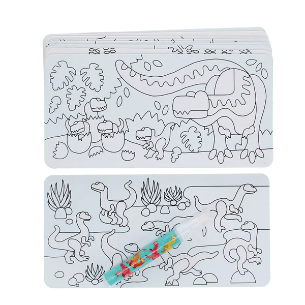 Magic Water Colouring Cards - Baby Dinos
