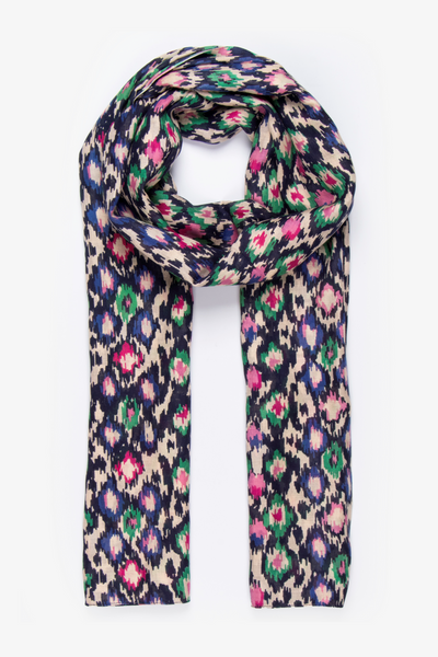 Navy Blue, Abstract Spot - Lightweight Scarf