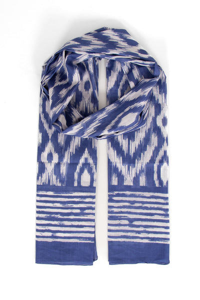 Blue Aztec Lightweight Cotton Scarf